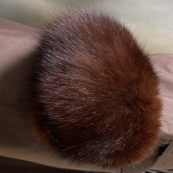 Revillon Taffeta Coat With Removable Sheared Fur Lining And Fur Trim-Size XL - Picture 7 of 11